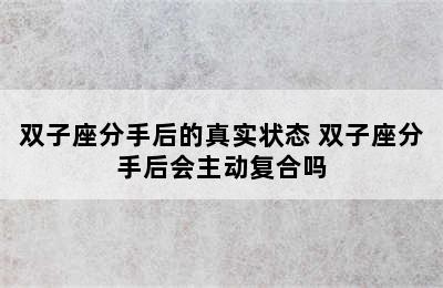 双子座分手后的真实状态 双子座分手后会主动复合吗